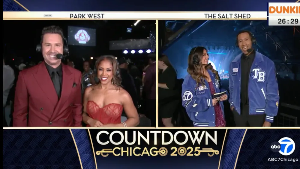 ABC7 Countdown Chicago 2025 New Years Eve broadcast featuring Hot Mix Entertainment at Park West